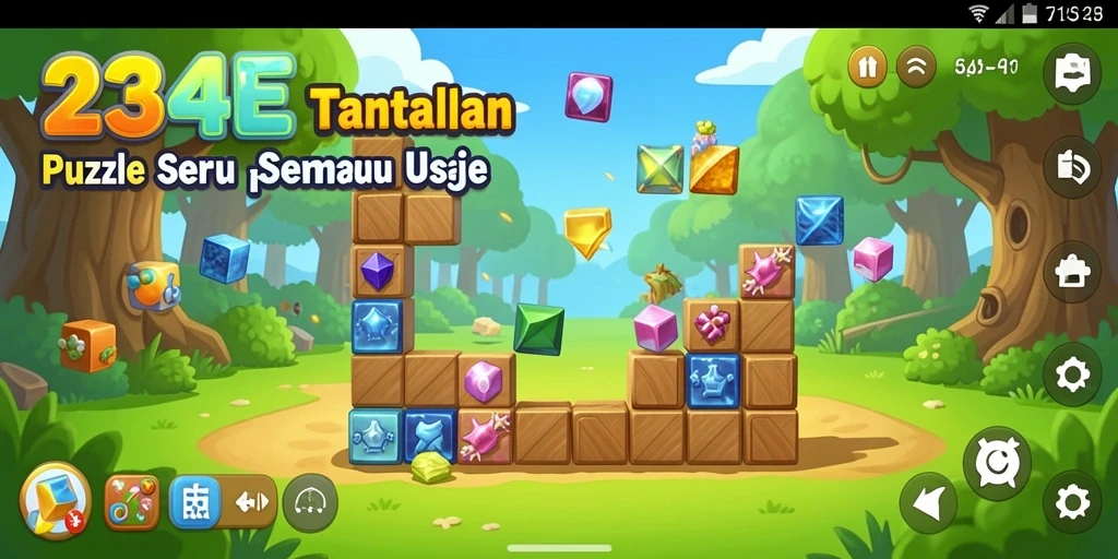 Tampilan gameplay 234E dengan teka-teki seru dan tantangan menarik.