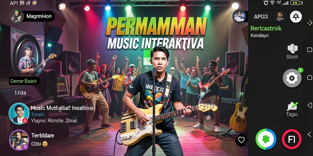Screenshot gameplay API33 menampilkan interaksi musik yang seru.