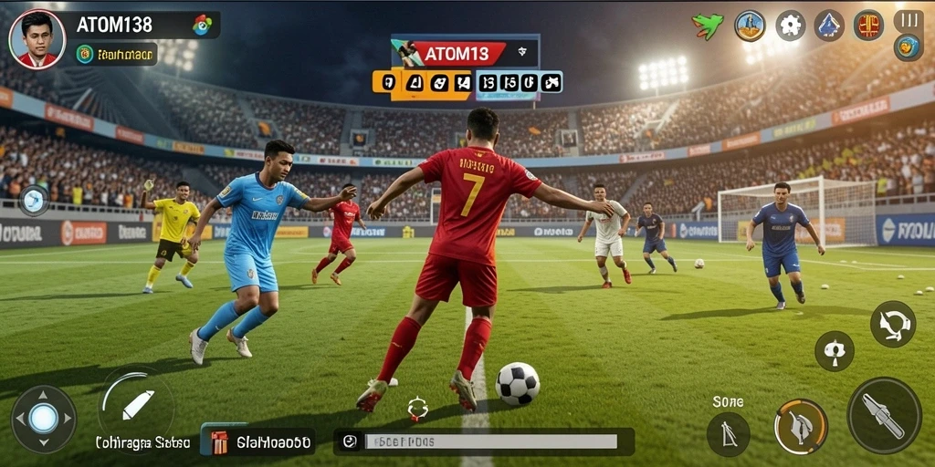 Gameplay ATOM138 menampilkan pertarungan olahraga yang seru dan kompetitif.