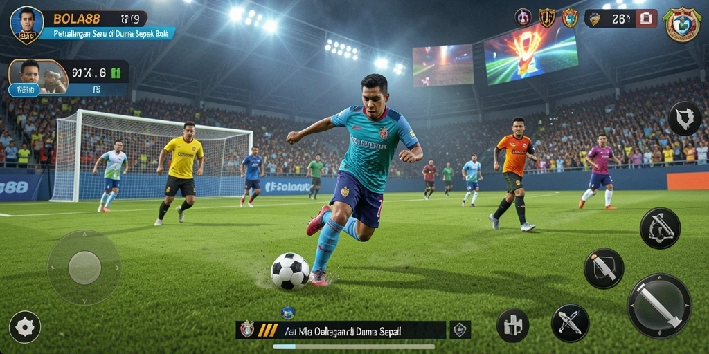 Gambaran gameplay BOLA88 yang menegangkan di dunia sepak bola.