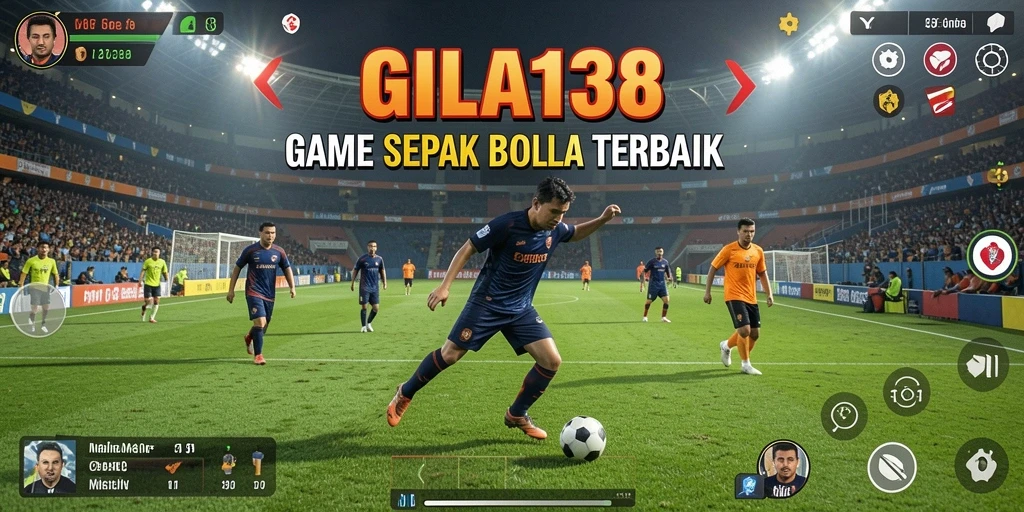 Tampilan gameplay seru dalam GILA138 yang membawa Anda ke lapangan sepak bola.