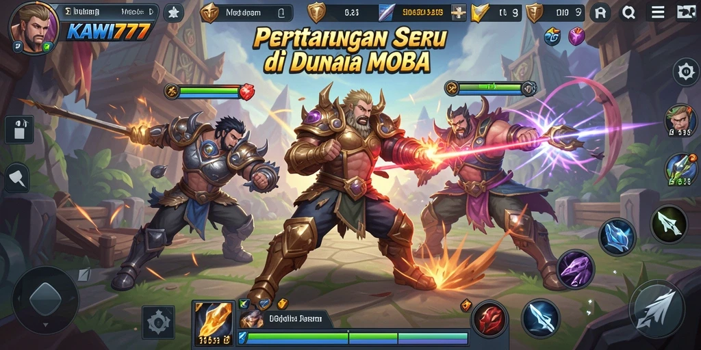 Tampilan gameplay KAWI777 yang seru dan mendebarkan di arena pertempuran.