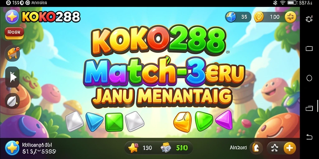 Screenshot KOKO288 menampilkan gameplay Match-3 yang seru.