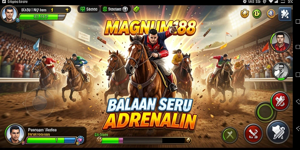 Tampilan gameplay racing yang mendebarkan di MAGNUM188.