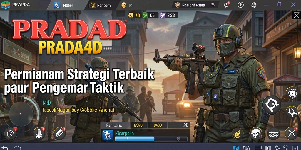 Screenshot utama PRADA4D menunjukkan aksi strategi yang mendebarkan.