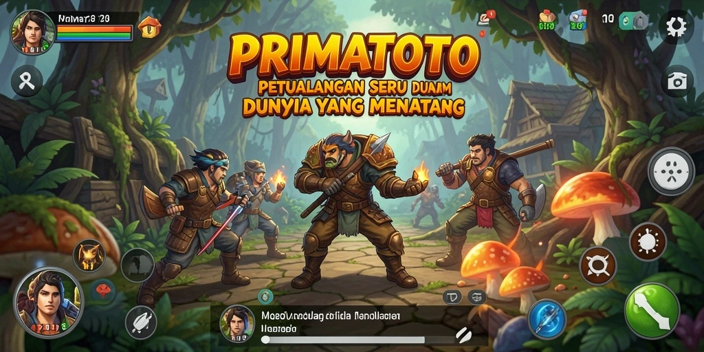 Screenshot PRIMATOTO menampilkan gameplay petualangan yang mendebarkan.