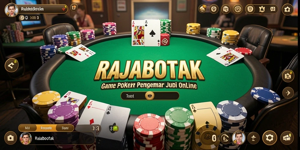 Tampilan gameplay Poker yang mendebarkan di RAJABOTAK.