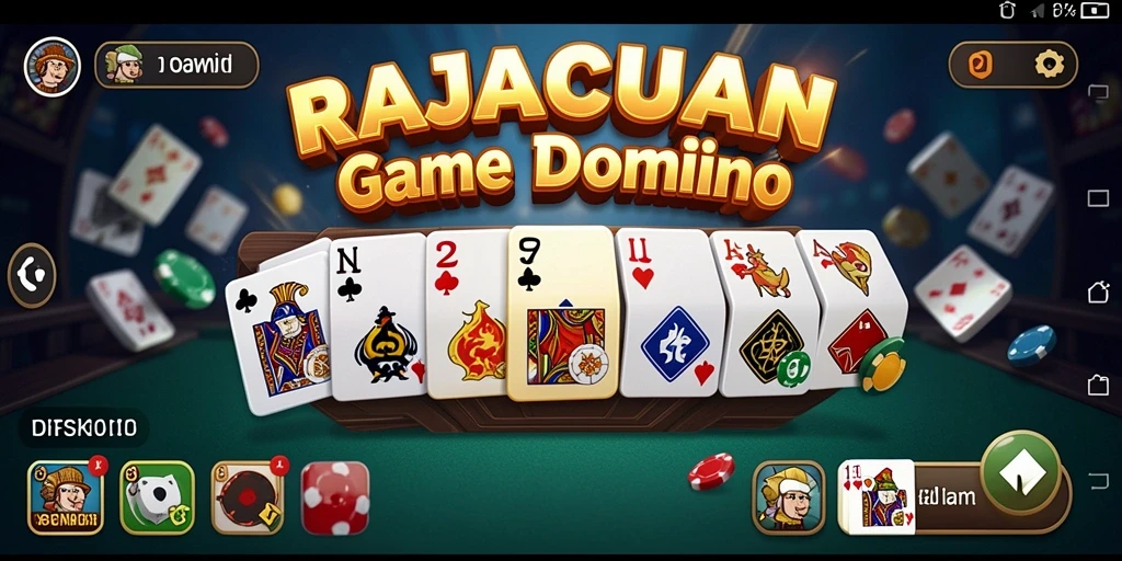 Screenshot gameplay RAJACUAN menampilkan aksi seru dalam permainan Domino.