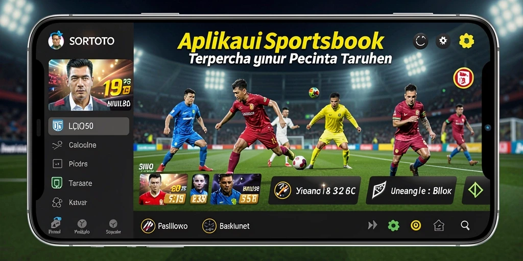 Screenshot SORTOTO menampilkan antarmuka aplikasi Sportsbook yang menarik.