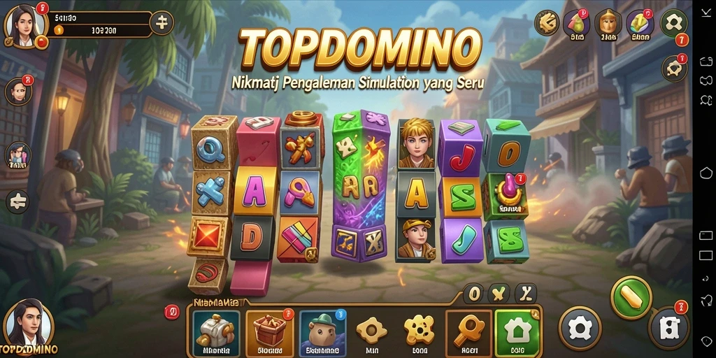 Tampilan gameplay seru dalam TOPDOMINO dengan interaksi sosial.