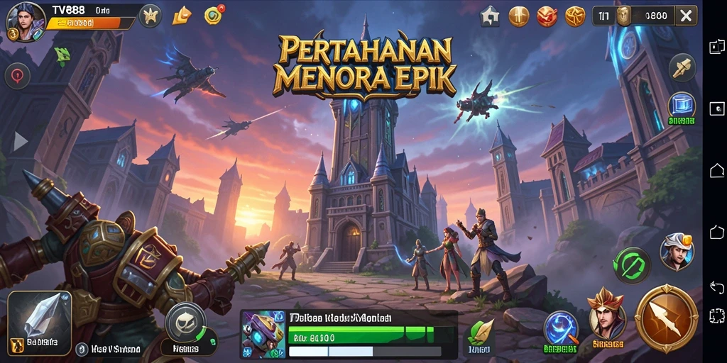 Screenshot menunjukkan gameplay menara pertahanan yang menarik dan penuh strategi.