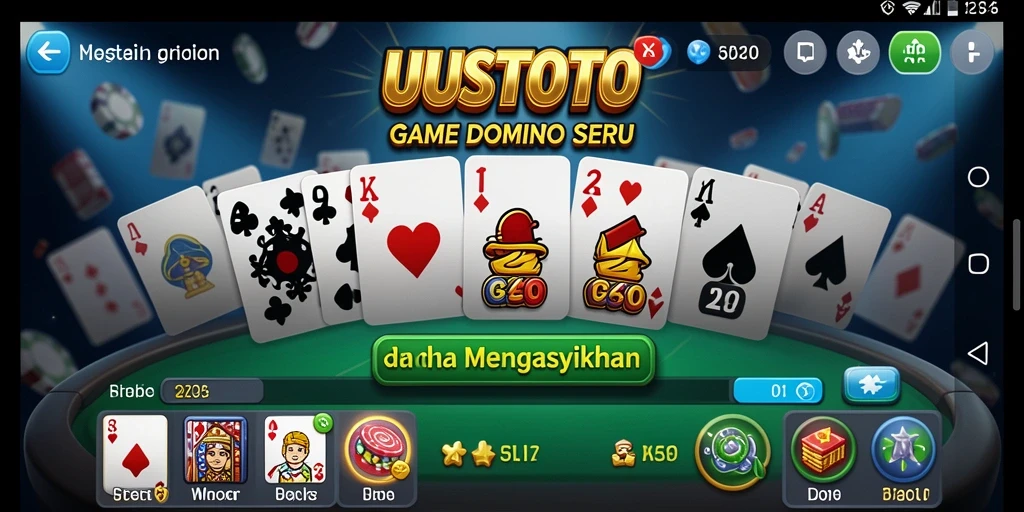 Tampilan menarik UUSTOTO dengan gameplay domino yang seru.