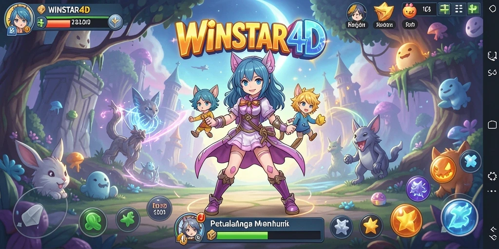 Tampilan menakjubkan dari gameplay WINSTAR4D yang penuh aksi anime.